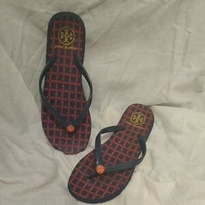 Tory Burch Navy Flip Flops Sz 8